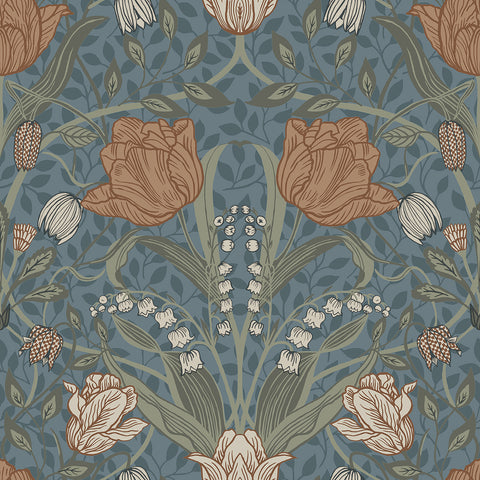  2999-33009 Filippa Blue Tulip Wallpaper