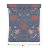 2999-33009 Large tulips flowers floral blue olive green peach Scandinavian Wallpaper rolls