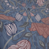 2999-33009 Large tulips flowers floral blue olive green peach Scandinavian Wallpaper rolls