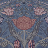 2999-33009 Large tulips flowers floral blue olive green peach Scandinavian Wallpaper rolls