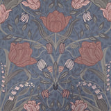 2999-33009 Large tulips flowers floral blue olive green peach Scandinavian Wallpaper rolls