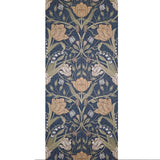 2999-44106 Large tulips flowers floral navy blue olive green peach Scandinavian Wallpaper