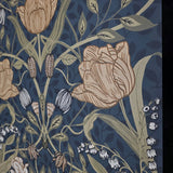2999-44106 Large tulips flowers floral navy blue olive green peach Scandinavian Wallpaper