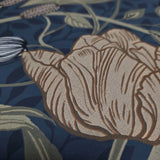 2999-44106 Large tulips flowers floral navy blue olive green peach Scandinavian Wallpaper
