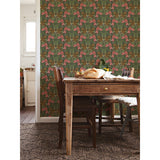 2999-44124 Kurre Dark Green Woodland Damask Wallpaper