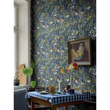 2999-55010 Brittsommar Navy Woodland Floral Wallpaper