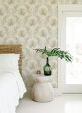 4121-26913 Calla Taupe Painted Palm Wallpaper