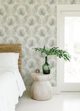 4121-26915 Calla Grey Painted Palm Wallpaper