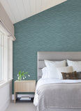 4046-26154 Benson Dark Blue Faux Fabric Wallpaper