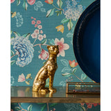 300105 Good Evening Teal Floral Garden Wallpaper