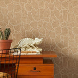 300533 Kordofan Gold Faux Giraffe Animal Skin Wallpaper