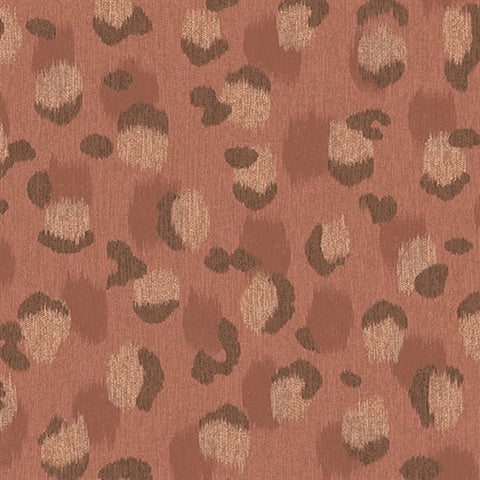 300542 Javan Rust Faux Leopard Skin Wallpaper