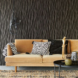 300551 Burchell Chocolate Zebra Velvet Textured Wallpaper