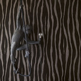 300551 Burchell Chocolate Zebra Velvet Textured Wallpaper