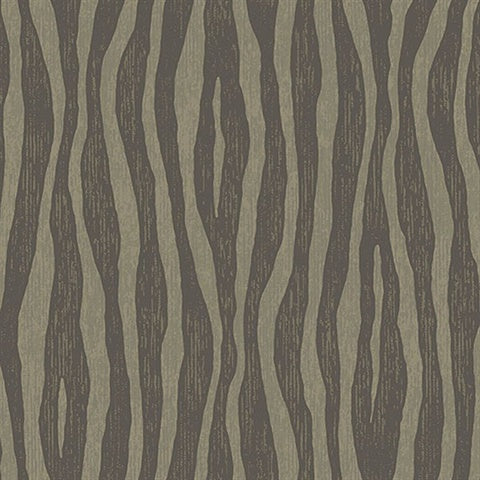 300555 Burchell Moss Zebra Vertical Stipe Grit Wallpaper