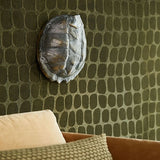 300561 Hyde Dark Green Crocodile Velvet Textured Wallpaper