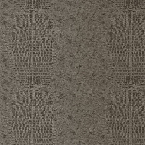 300573 Gharial Mocha Brown Crocodile Skin Textured Wallpaper