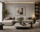 30440 Embossed Beige tan cream cross lines faux fabric textured plaid modern wallpaper