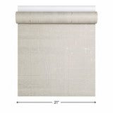 30440 Embossed Beige tan cream cross lines faux fabric textured plaid modern wallpaper