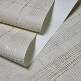 30440 Embossed Beige tan cream cross lines faux fabric textured plaid modern wallpaper