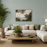 30453 Green gray faux woven raffia sack cloth textured contemporary modern wallpaper