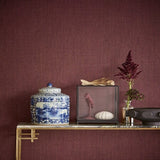 307356 Fransisco Maroon Dots on Linen Wallpaper