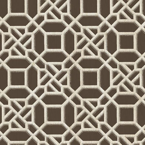 3112-002709 Adlington Brown Geometric Wallpaper