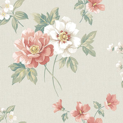3112-002761 Keighley Coral Floral Wallpaper