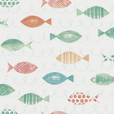 3113-12041 Key West Aqua Fish Wallpaper