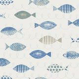 3113-12043 Key West Blue Fish Wallpaper