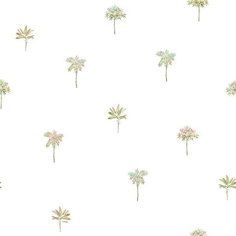 3113-12061 Palmetto Pink Leaves Wallpaper