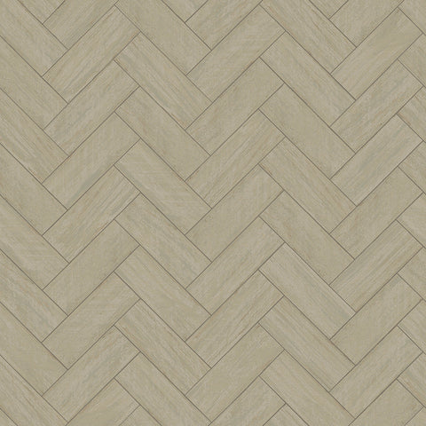 3122-10104 Kaliko Green Wood Herringbone Wallpaper