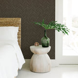 3122-10110 Kaliko Charcoal Wood Herringbone Wallpaper