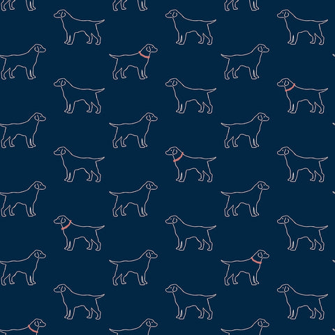 3122-10402 Yoop Dark Blue Dog Wallpaper