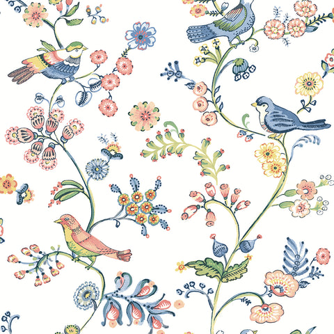 3122-10801 Jinjur Multicolor Bird Trail Wallpaper
