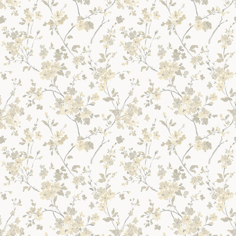 3122-10903 Glinda Light Yellow Floral Trail Wallpaper