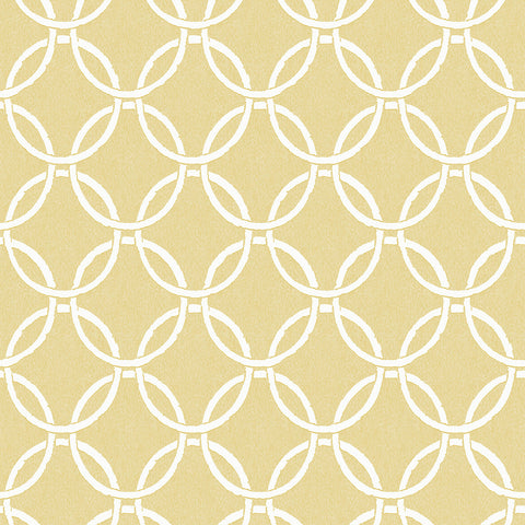 3122-11003 Quelala Yellow Ring Ogee Wallpaper