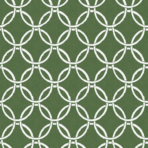 3122-11004 Quelala Green Ring Ogee Wallpaper