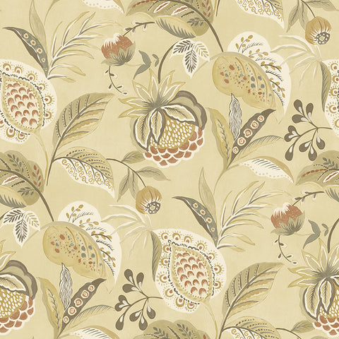 3125-72302 Bohemian Mustard Jacobean Wallpaper