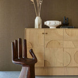 313533 Canvas Basket Weave Brown Wallpaper