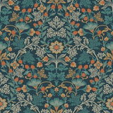 316001 Lila Blue Strawberry Floral Wallpaper