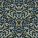 316002 Lila Periwinkle Strawberry Floral Wallpaper