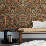 316004 Lila Orange Strawberry Floral Wallpaper