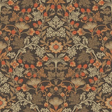 316004 Lila Orange Strawberry Floral Wallpaper