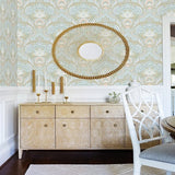 316011 Nasrin Light Blue Large Floral Damask Wallpaper