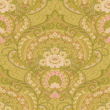 316012 Nasrin Chartreuse Large Floral Damask Wallpaper