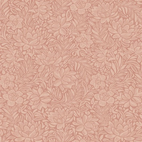 316023 Zahara Coral Scandinavian Floral Wallpaper