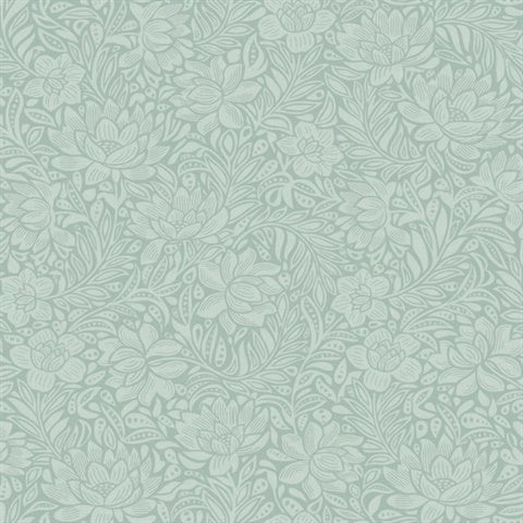 316025 Zahara Seafoam Scandinavian Floral Wallpaper