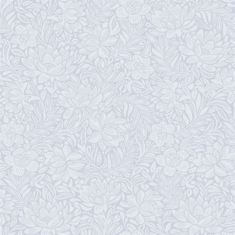 316026 Zahara Periwinkle Scandinavian Floral Wallpaper