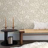 316041 Liana Taupe Raised Berry Floral Wallpaper